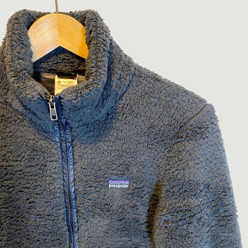 Patagonia Los Gatos Fleece Jacket Women M Grey Excellent Full Zip High Pile